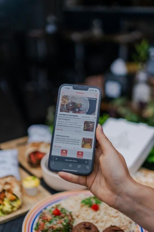 A customer browsing a restaurant menu on a delivery app