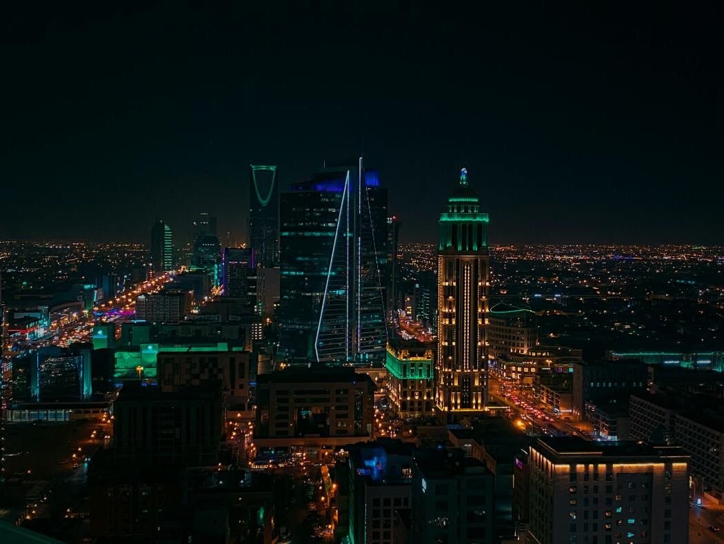 The Riyadh skyline at night