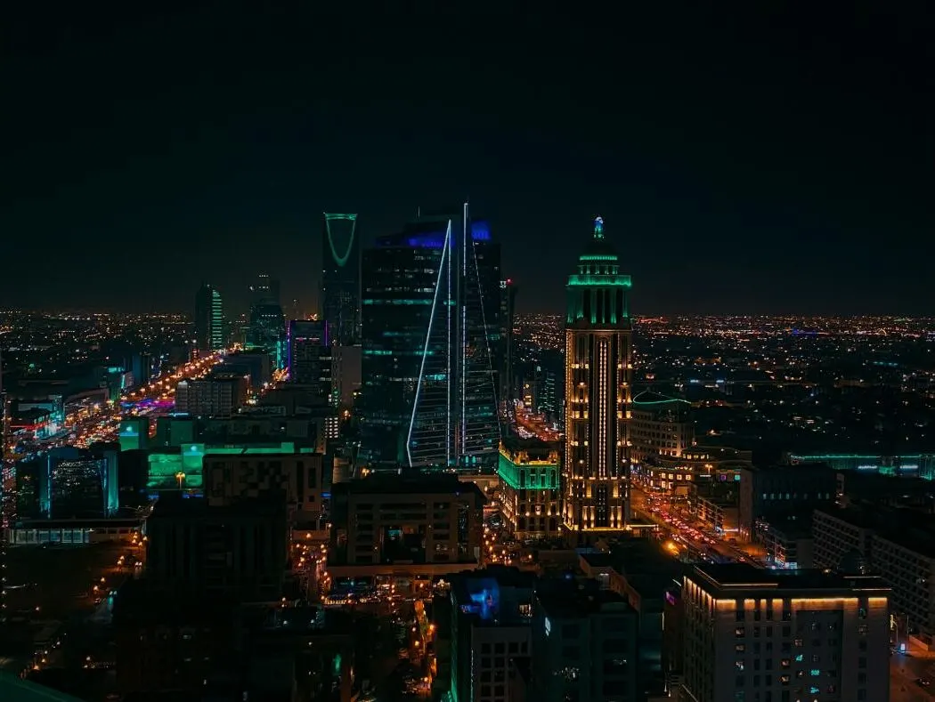 The Riyadh skyline at night